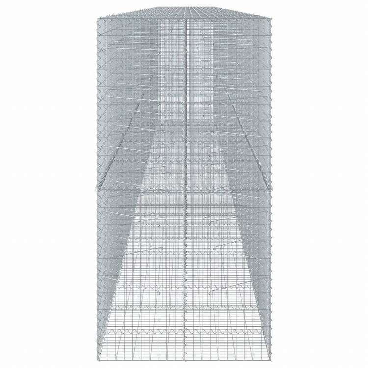 vidaXL 蛇籠バスケット カバー付き 1200x100x200cm 亜鉛メッキ鉄ホーム&ガーデン 芝&ガーデン ガーデニング 鉢植え・プランター(代引不可)