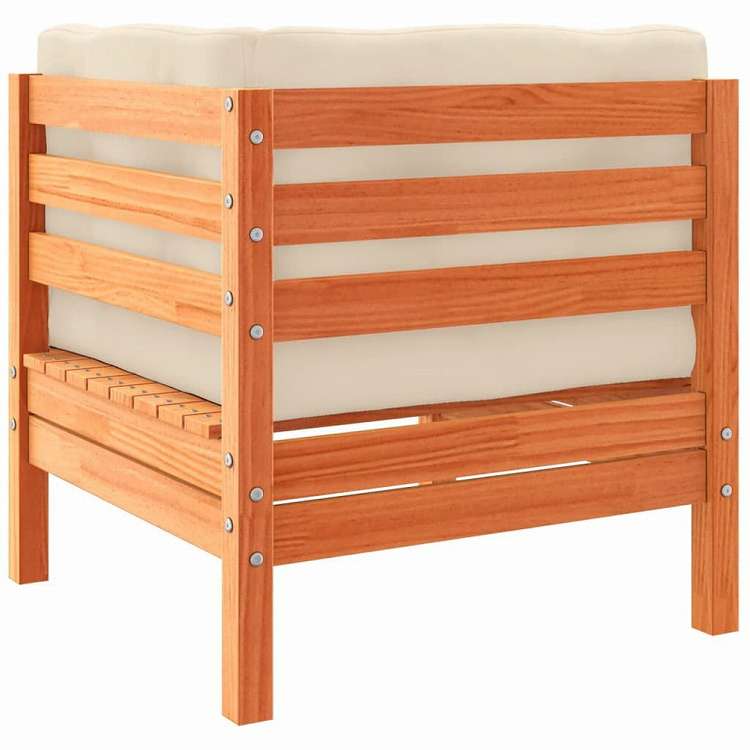 vidaXL ガーデンソファ7点セット クッション付き ワックスブラウン パイン無垢材家具 アウトドア家具 屋外家具セット(代引不可)