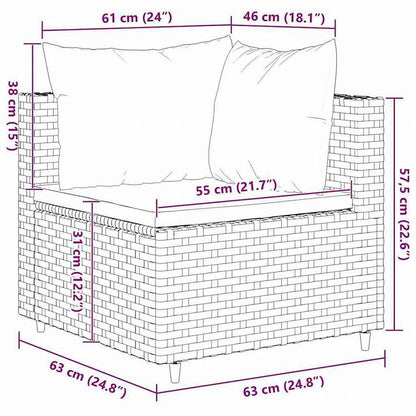 vidaXL ガーデンラウンジ6点セット クッション付き グレー ポリラタン製家具 アウトドア家具 屋外家具セット(代引不可)