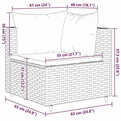 vidaXL ガーデンラウンジ8点セット クッション付き グレー ポリラタン製家具 アウトドア家具 屋外家具セット(代引不可)