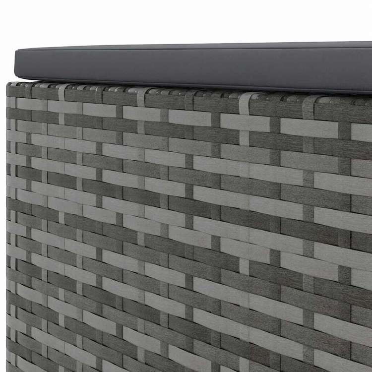 vidaXL ガーデンラウンジ7点セット クッション付き グレー ポリラタン家具 アウトドア家具 屋外家具セット(代引不可)