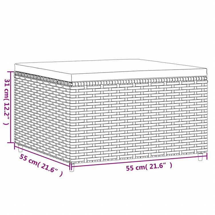 vidaXL ガーデンラウンジ7点セット クッション付き グレー ポリラタン家具 アウトドア家具 屋外家具セット(代引不可)