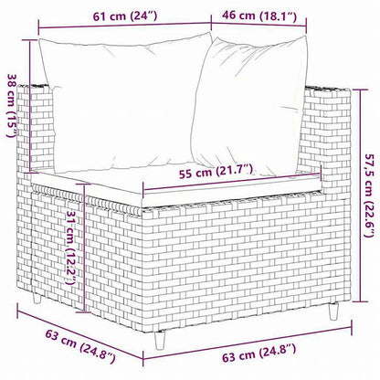 vidaXL ガーデンラウンジ8点セット クッション付き グレー ポリラタン製家具 アウトドア家具 屋外家具セット(代引不可)