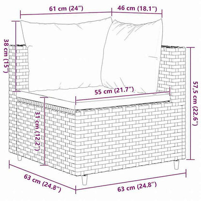 vidaXL ガーデンラウンジ6点セット クッション付き グレー ポリラタン製家具 アウトドア家具 屋外家具セット(代引不可)