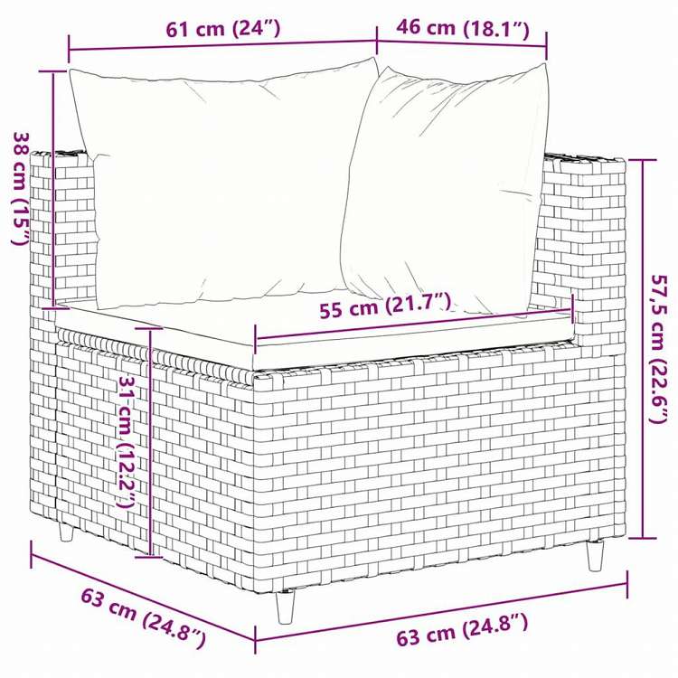 vidaXL ガーデンラウンジ10点セット クッション付き ポリラタン製 グレー家具 アウトドア家具 屋外家具セット(代引不可)