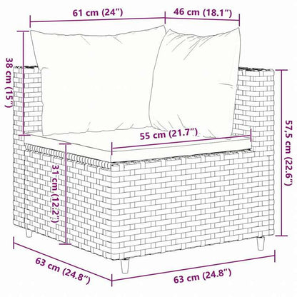 vidaXL ガーデンラウンジ10点セット クッション付き ポリラタン製 グレー家具 アウトドア家具 屋外家具セット(代引不可)
