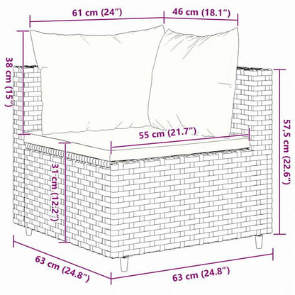 vidaXL ガーデンラウンジ10点セット クッション付き ポリラタン製 グレー家具 アウトドア家具 屋外家具セット(代引不可)