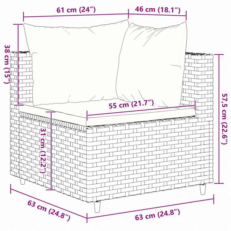 vidaXL ガーデンラウンジ11点セット クッション付き ポリラタン製 グレー家具 アウトドア家具 屋外家具セット(代引不可)