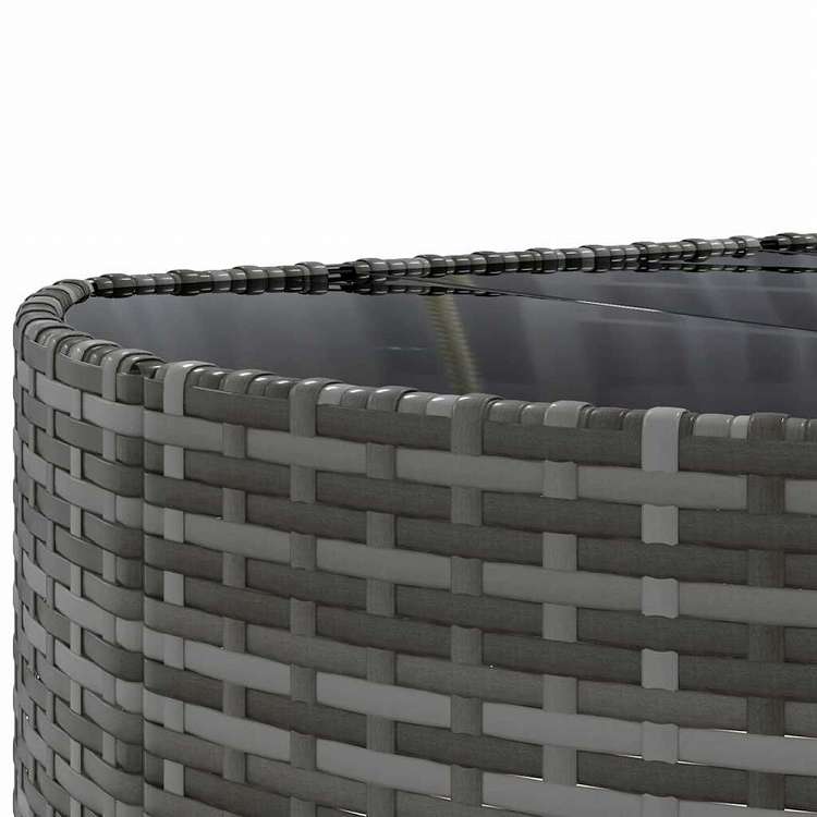 vidaXL ガーデンソファ4点セット クッション付き 灰色 ポリラタン製家具 アウトドア家具 屋外家具セット(代引不可)