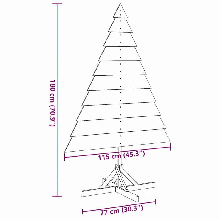 vidaXL 木製クリスマスツリー デコレーション用 180cm 無垢材ホーム&ガーデン デコレーション シーズン&ホリデーデコレーション クリスマスツリー(代引不可)