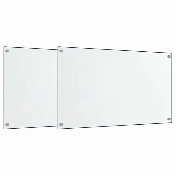 vidaXL キッチン用 汚れ防止板 2点 透明 70x40cm 強化ガラス製ホーム&ガーデン キッチン&ダイニング キッチンツール&調理器具(代引不可)