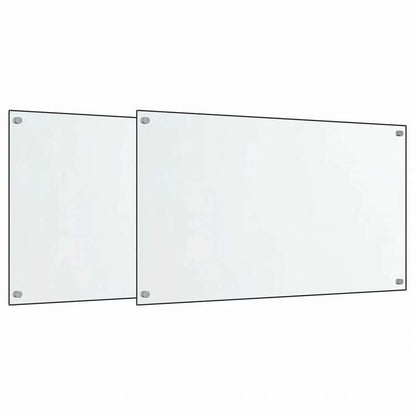 vidaXL キッチン用 汚れ防止板 2点 透明 70x40cm 強化ガラス製ホーム&ガーデン キッチン&ダイニング キッチンツール&調理器具(代引不可)
