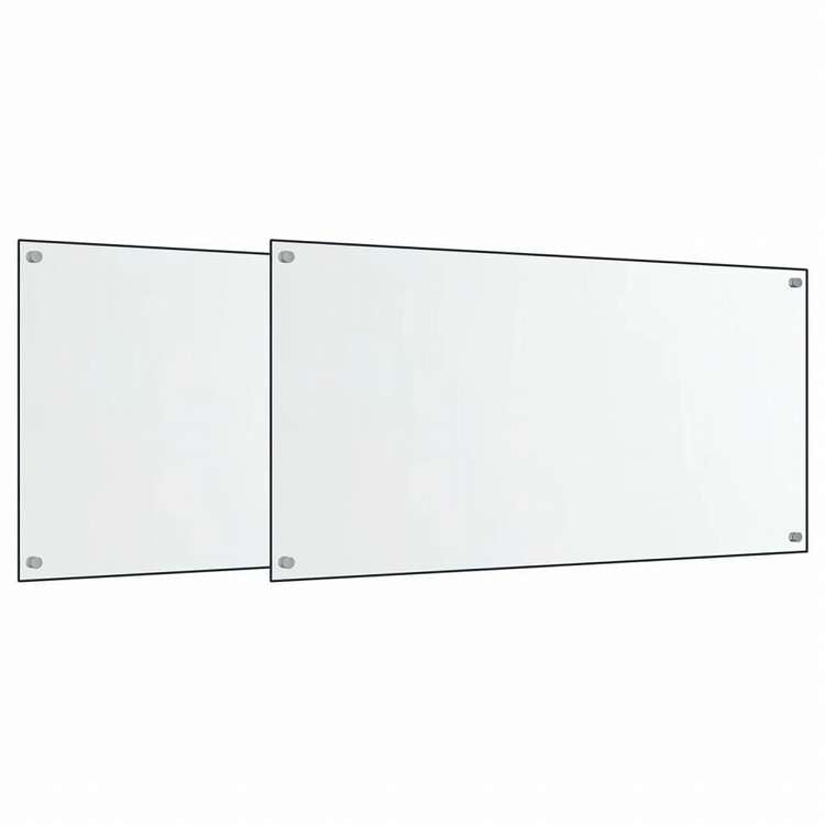 vidaXL キッチン用 汚れ防止板 2点 透明 80x40cm 強化ガラス製ホーム&ガーデン キッチン&ダイニング キッチンツール&調理器具(代引不可)