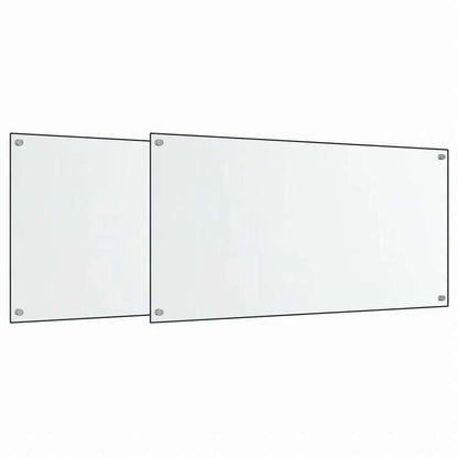 vidaXL キッチン用 汚れ防止板 2点 透明 80x40cm 強化ガラス製ホーム&ガーデン キッチン&ダイニング キッチンツール&調理器具(代引不可)