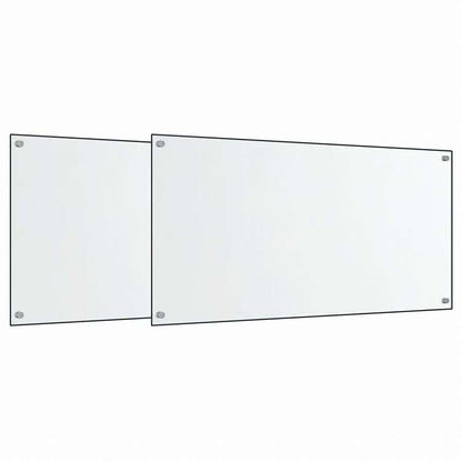 vidaXL キッチン用 汚れ防止板 2点 透明 80x50cm 強化ガラス製ホーム&ガーデン キッチン&ダイニング キッチンツール&調理器具(代引不可)