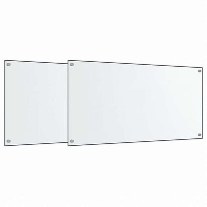 vidaXL キッチン用 汚れ防止板 2点 透明 80x60cm 強化ガラス製ホーム&ガーデン キッチン&ダイニング キッチンツール&調理器具(代引不可)