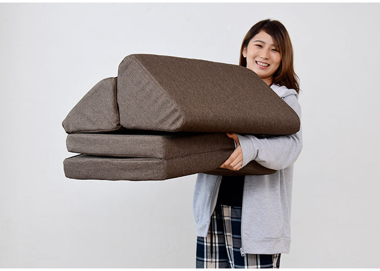 日本製 ごろ寝クッション ワイドタイプ テレビ枕 低反発 はっ水 4WAY ごろ寝マット 座椅子 座布団 ウレタン 北欧 シンプル おしゃれ 国産 フロアクッション ごろ寝 マット 折りたたみ 撥水加工(代引不可)