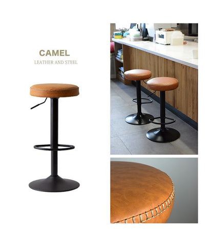 カウンターチェア バーチェア 2脚セット 回転 昇降式 レザー カフェ風 ヴィンテージ 喫茶店風 おしゃれ レトロアンティーク【送料無料】