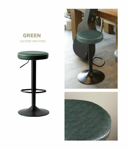 カウンターチェア バーチェア 2脚セット 回転 昇降式 レザー カフェ風 ヴィンテージ 喫茶店風 おしゃれ レトロアンティーク【送料無料】