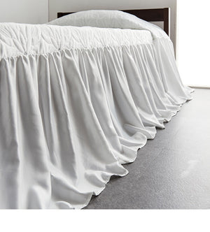 ベッドカバーベッドスプレッドシングル刺繍フリル銀糸110×280×45cmベッドスカートS1枚入りホテル仕様北欧寝具【送料無料】