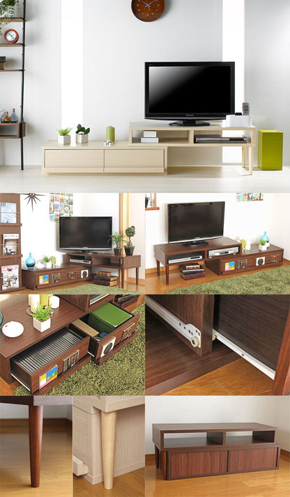 伸縮テレビ台テレビ台TV台ローボードAVボードTVラックリベルテ伸縮スライド完成品32インチ37インチ40インチ46インチ北欧人気おしゃれ収納引出し付き【ポイント10倍】【送料無料】【smtb-F】