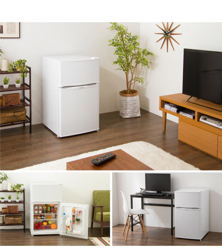 冷蔵庫simplus2ドア冷蔵庫90LSP-290WHホワイト冷凍庫2ドア省エネ左右両開き1人暮らし1年保証白(代引不可)【あす楽対応】【ポイント10倍】【送料無料】【smtb-f】