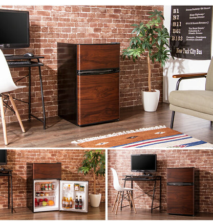 冷蔵庫simplus2ドア冷蔵庫90LSP-290WDダークウッド冷凍庫2ドア省エネ左右両開き1人暮らし1年保証木目ウッド(代引不可)【あす楽対応】【ポイント10倍】【送料無料】【smtb-f】