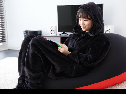 ゲーミングウェア着る毛布メンズレディースあったか暖かいフランネルマイクロファイバールームウェア部屋着人型寝袋【送料無料】